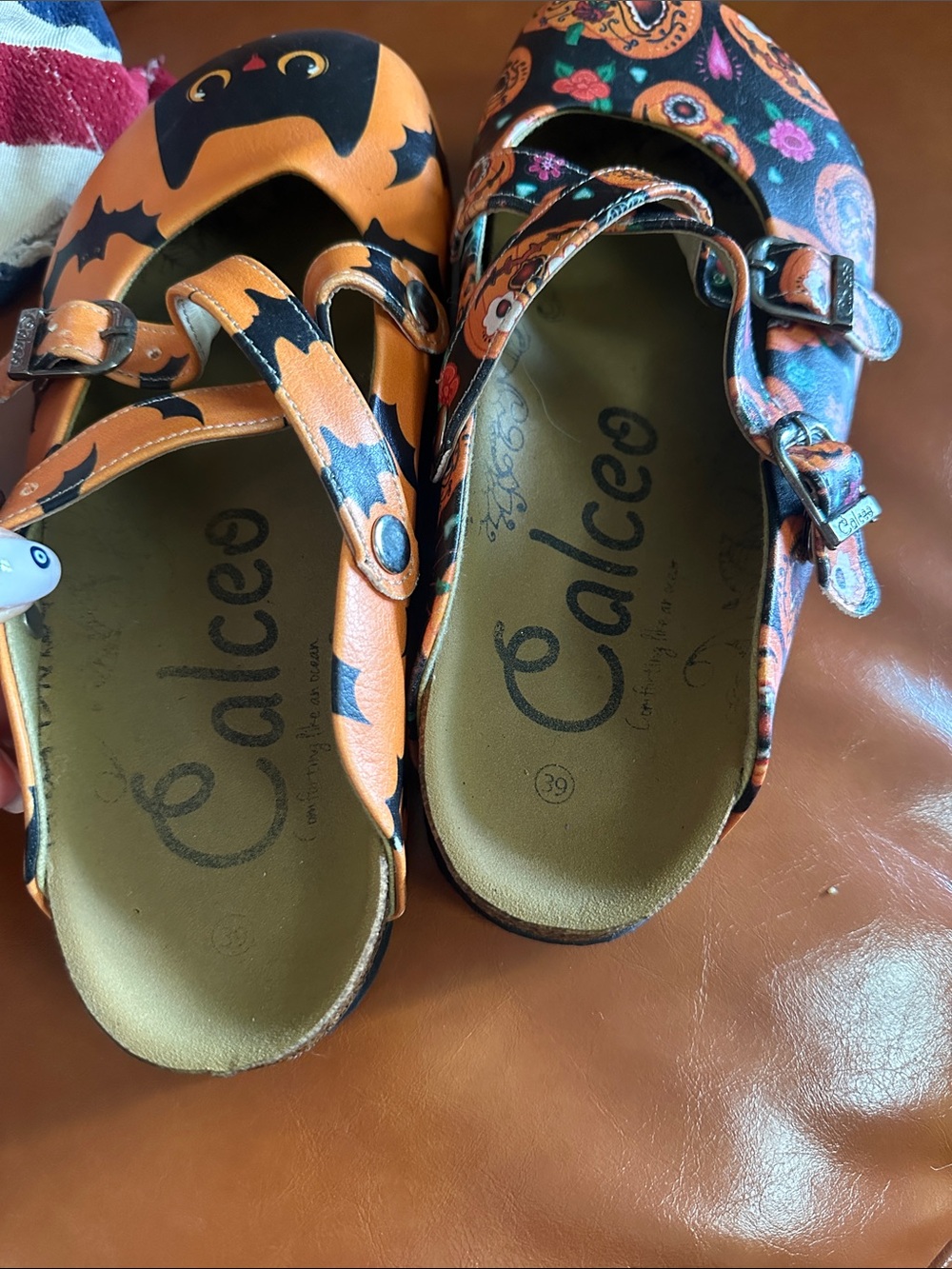 Calceo Halloween Cat & Pumpkin Mary Jane Jack o lantern mules - Picture 5 of 5
